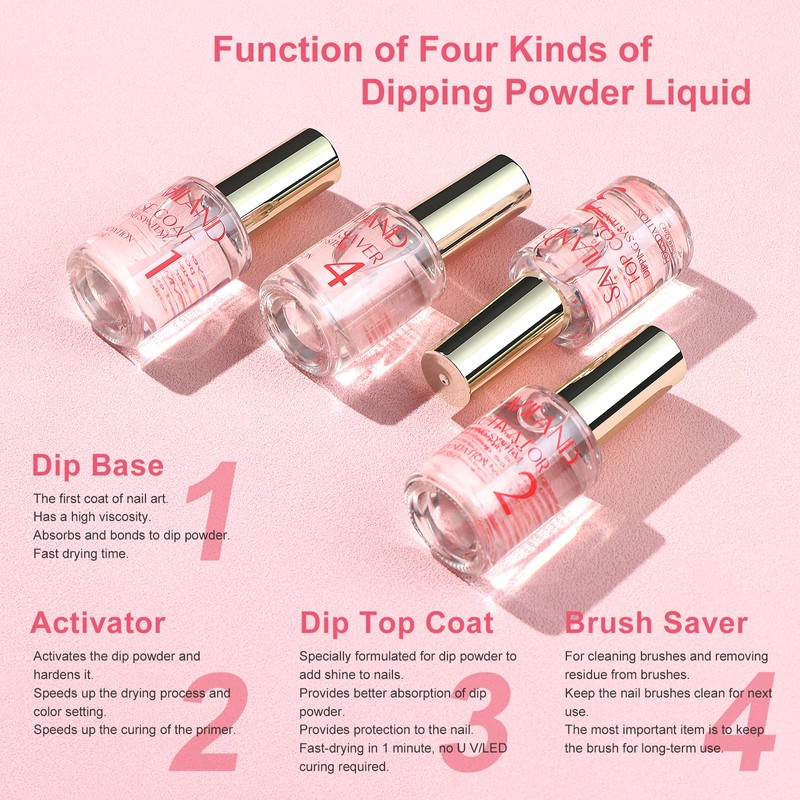 Saviland Dipping Powder Liquid Set 15 ml/0.52 oz, 10 Pieces