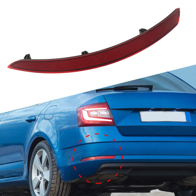 Rear Bumper Reflector Clear Visibility Rounded Edges Shockproof Replacement for