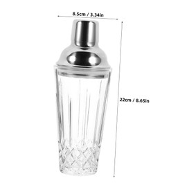 ULTECHNOVO Glass Cocktail Shaker Stainless Steel Lid for Cocktail Making Daily Drink Mixing