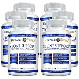 Research Verified Stone Support - Optimal Kidney Stone Defense - Chanca Piedra, Crataeva Nurvala, BioPerine - Vegan - 360 Capsules