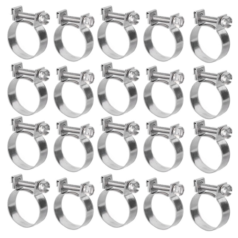 20PCS Hose Clamp Mini Stainless Steel Screw Hose Clip for