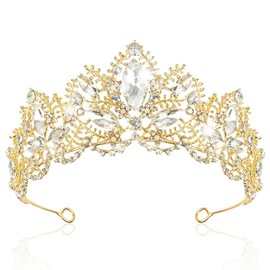 KOMUNJ Women's Bridal Tiara Crown Rhinestone Tiara Crown Crystal Wedding Tiara, Princess Crown, Tiara, Crystal Tiara, for Wedding, Carnival, Theme Party, Pageant, Party, Metal, water diamond