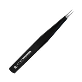 SILSTAR PROFESSIONAL PERFECTION POINT TWEEZER 16_BLACK, Tweezers w/Protective Pouch Surgical Grade Stainless Steel-Point Tip for Ingrown hairs,Splinters,Expert Eyebrow Shaping & Facial Hair Removal