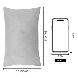 Winmany Small Pillow 11" x 7" Mini Pillow with Removable Plush Pillowcase Rectangular Cushion Wrist Knee Neck Lumbar Travel Tiny Pillow for Adult,Pets,Dog (Grey)