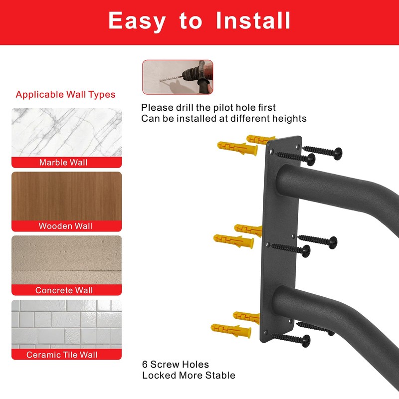 Wdwlbsm 2Pcs Handrail for 1-3 Steps,U Shaped Black Elderly Safety