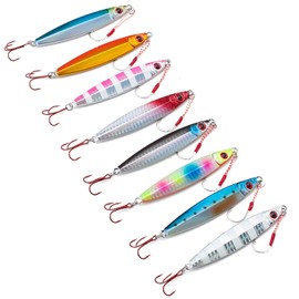 Orurudo Fishing Gear qb100137a03n0 Metal Jig D, 8 Color Set, 3.9 inches (9.8 cm), 2.1 oz (60 g), Includes Assist Hook, Red Hook, Hard to See Fish, All Seasons, Compatible with Sea Bass, Flounder & Tachio, Sagoshi, Hamachi, etc