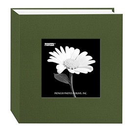 Pioneer 100 Pocket Fabric Frame Cover Photo Album, Herbal Green