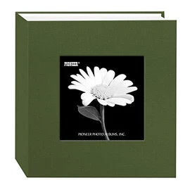Pioneer 100 Pocket Fabric Frame Cover Photo Album, Herbal Green