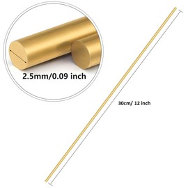 13 PCS 2.5 mm Solid Brass Rods Lathe Bar Stock Kit Brass Round Stock 2.5 mm in Diameter 12 Inches in Length,C27400