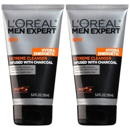 L'Oréal Paris Men Expert Hydra Energetic Limpiador de crema de carbón, 5 fl. oz., 0, 2 unidades