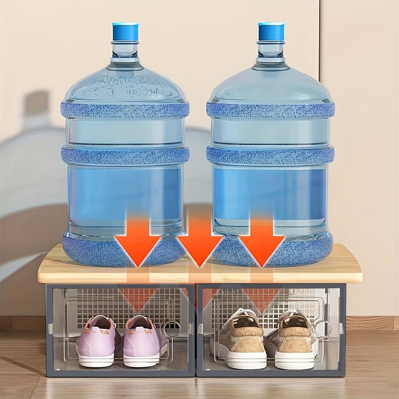 Ssiyiya Shoe Storage Box, 6pcs Clear Plastic Stackable Shoe Box