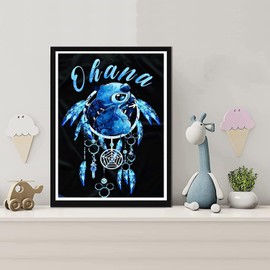 AIBOERL Diamond Painting Kits, Stitch 5D DIY Full Drill Diamond Art Painting Kits for Adults, Seaside Diamond Painting Gem Art Craft for Home Wall Decor (11.8 * 15.8 inch