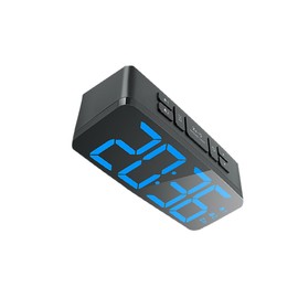 STOBAZA LED Alarm Clock with Music Snooze Function Backlight Modern Design Bedside Clock Black Memory Function Dual Ringtones for Enhanced Wake Up Experience