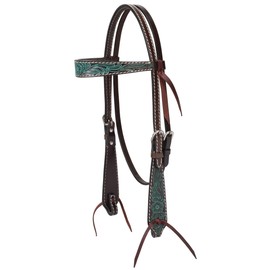 Turquoise Cross Carved Turquoise Flower Brow Band Headstall