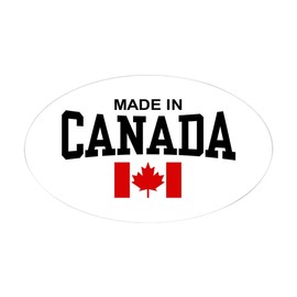 CafePress Made in Canada Oval Sticker Oval Bumper Sticker, Euro Oval Car Decal