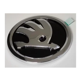 Skoda 1ST853630DFOD Sign Emblem Logo Plaque, Black/Chrome