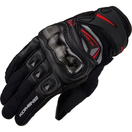 Komine GK-224 Carbon Protective Leather Mesh Gloves for Motorcycles, Black, L for Spring, Summer and Autumn, Mesh Material Protector