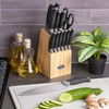 Oster Lindbergh 14 Piece Stainless Steel Cutlery Kitchen Knife Block