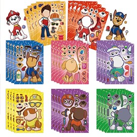 24 Pcs Sonic Face Stickers Sheets for Children Party Bags, Make Your Own Stickers Characters DIY Stickers for Kids Party Favor Supplies Craft