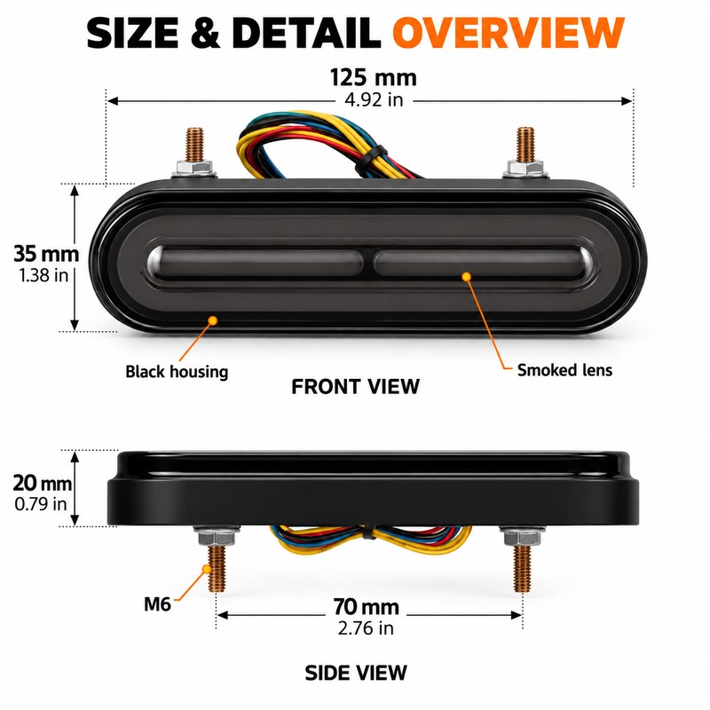 60 LED Motorcycle Tail Light for Rear Lighting – 3-in-1