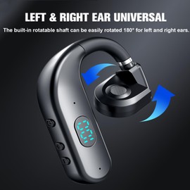 Bluetooth Earpiece Headset With Mic Single Open Outer Ear Air Bone Conduction Gym Headphones Over Ear Wireless Earbuds With Ear Hooks Sports Earphones Hands Free Bluetooth Earpiece for Driving Runners