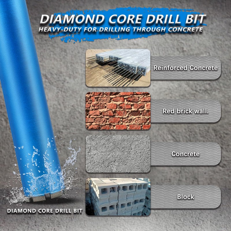 HBKEEN 1-3/4" Wet Diamond Core Drill Bits for Concrete with
