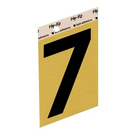 Hy-Ko GG-25/7 Self-Adhesive Aluminum Number, 3.5", Black/Gold