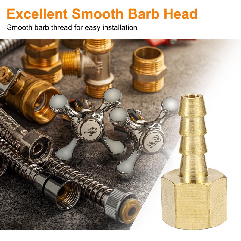 HARFINGTON Brass Barbed Fitting 1/8" NPT Female to 3/16" Hose