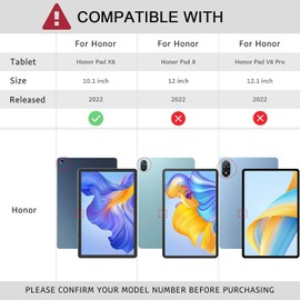 World biz Case for HONOR Pad X8 10.1" 2022, 360 Degree Rotation Protective Stand Leather Folio Cover, Auto Wake/Sleep, Rotating Case for Honor Pad X8 (Black)