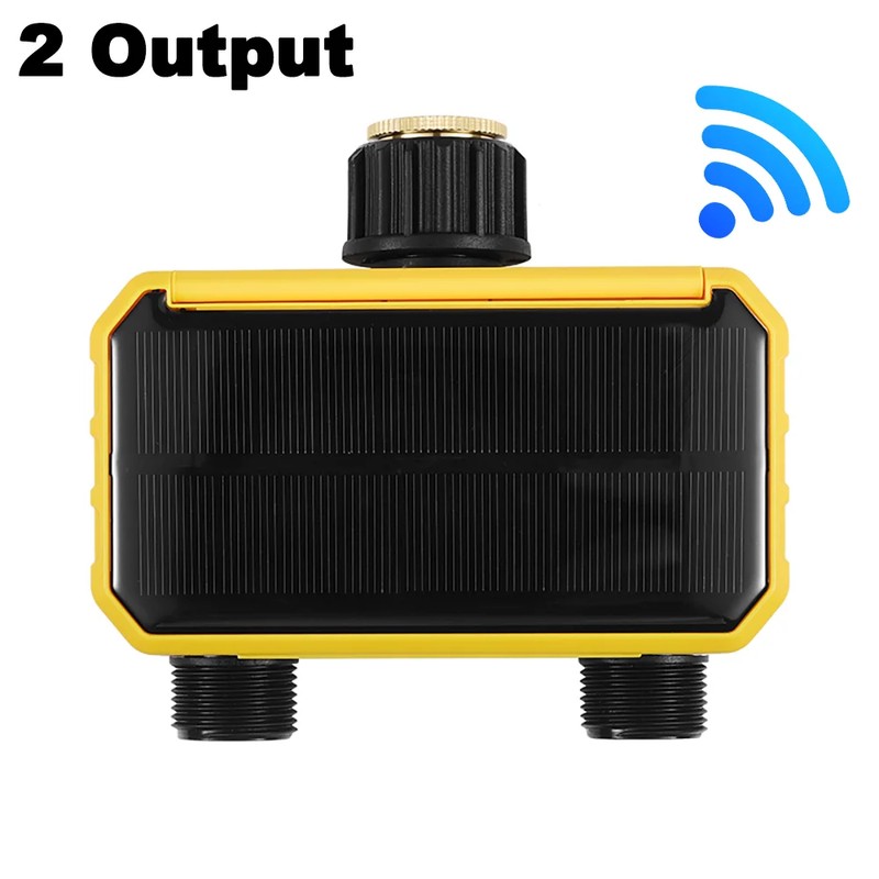 Solar WiFi Irrigation Timer for Garden Watering – 2-Outlet Smart