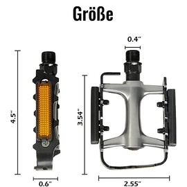 Hycline Bicycle Pedals, MTB Flat Bicycle Pedal Set, 9/16 Non-Slip Aluminium Replacement for Most Bicycle Types, Mountain Bike, BMX MTB Pair