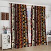 PHTAYOT African Curtains, Traditional Hand Drawn Pattern in Grunge Style