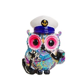 IDORTYBB Graffiti Owl Statue Sculpture Animal Art Figurine Home Decorations Living Room Book Shelf Cabinet Table Desk Top Centerpieces Ornaments (E1)