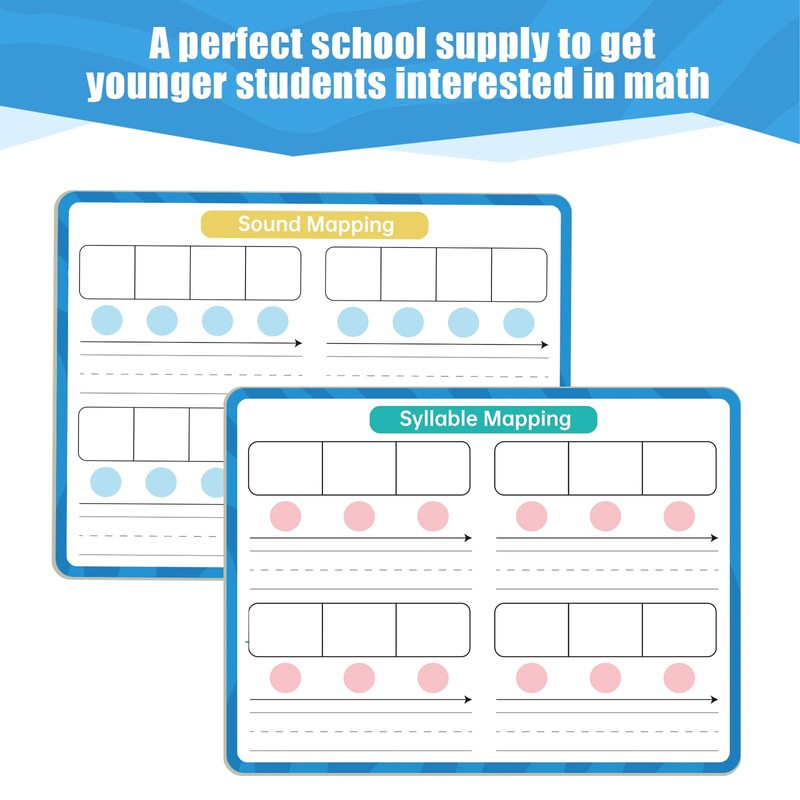 Phonemic Awareness Dry Erase Board,9" x 12" Double Sided Syllable