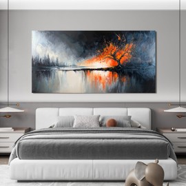 Large Wall Art Decor Black and White Canvas Wall Art Prints Modern Tree of Life Wall Art Abstract Canvas Art Wall Decor Canvas Pictures for Living Room Artwork for Walls Home Office Decor 29" X 58"