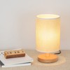 LED Bedside Lamp Touch Control Wood Nightstand Lamp Desk Cabinet