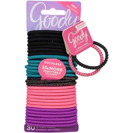 Goody Women's Ouchless Braided Dark Multiglitter Elastics, 30 Count