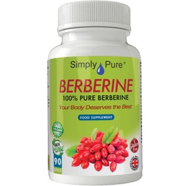 Simply Pure 100% Natural Berberine Capsules x 90, 500mg, Gluten Free, GM Free, Vegan