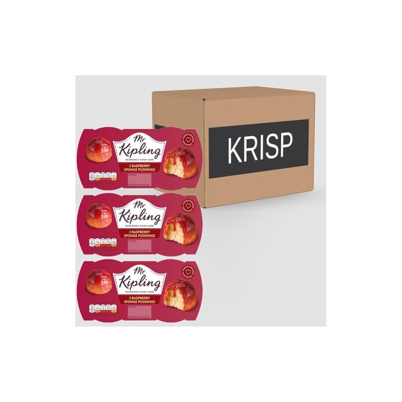 3 x 190g Sponge Raspberry Pudding 2 Microwavable Dessert Pie