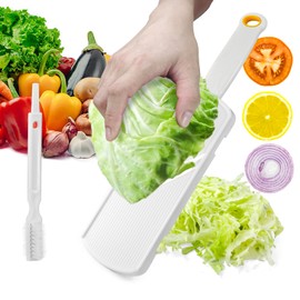 Kitchen Mandoline Vegetable Slicer, Potato Veg Slicer with Cleaning Brush, Veggie Julienne Cutter, Stainless Steel, Handheld Vegetable Fruit Mandoline Cutter
