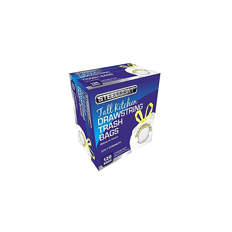 Petosket Plastics Fg-p9921-17n Steelcoat Trash Bag, 13 Gallon Capacity