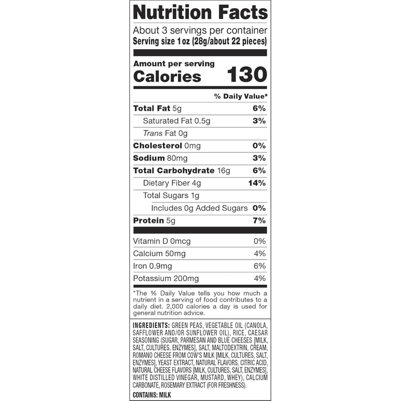 Harvest Snaps Green Pea Snack Crisps Caesar, 3.3 oz (Pack