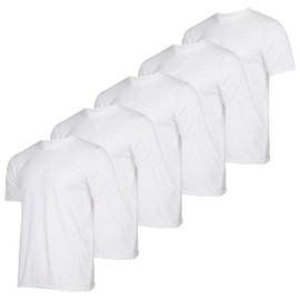 Real Essentials - Pack of 5 Men’s Active Quick Dry Fit Crew Neck T-Shirts Athletic Gym Workout Short Sleeve Tee Tops Camisas para Hombres Summer - Medium - Set 9
