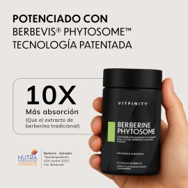 Berberina 1000mg Vitfinity 10x Absorcin Con Berbevis Phytosome Patentado Berberine Hcl Drcaps Vegano Calidad Certificada Global Standards...