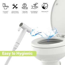 RV Bidet Sprayer for Toilet - Ceramic Cartridge, All Metal Durable, Dual Mode Handheld Bidet with 59" Hose, Shut-Off Valve & RV Fittings, for RVs, Fifth Wheels, Trailers & Campers
