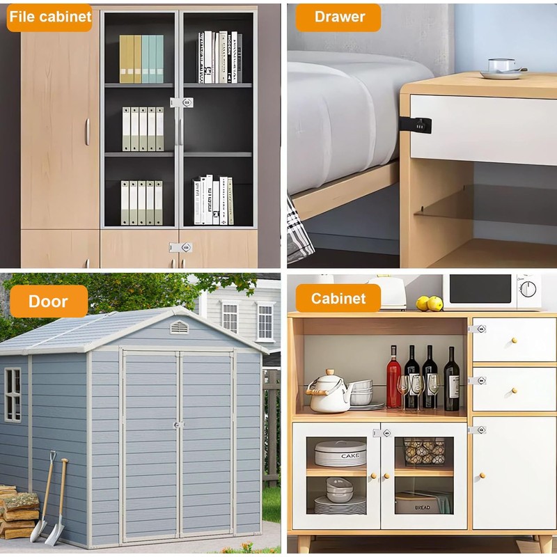 Closet Locks for Double Doors - Keyless Cabinet Lock with
