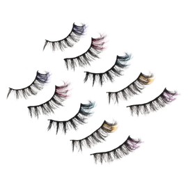 WOONEKY False Eyelashes Strip in Bulk 5 Pairs Curly Lash Extensions Easy to Apply for Day/night Look