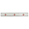 'Pair of Cherries' 30cm (12 Inch) White Plastic Ruler (RL00092450)