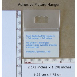 Picture Hangers Adhesive - 30 Pack - Plastic Sawtooth Adhesive Picture Hanger - Foamboard Hanger