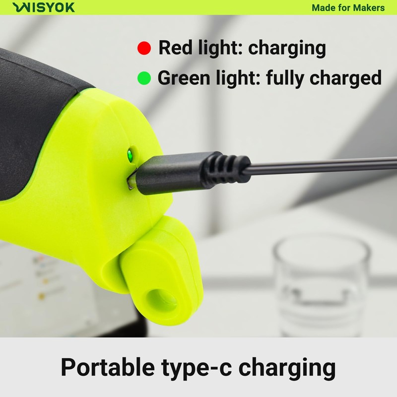 WISYOK Cordless Electric Scissors, 4.2V Rechargeable Cardboard Cutter with Safety